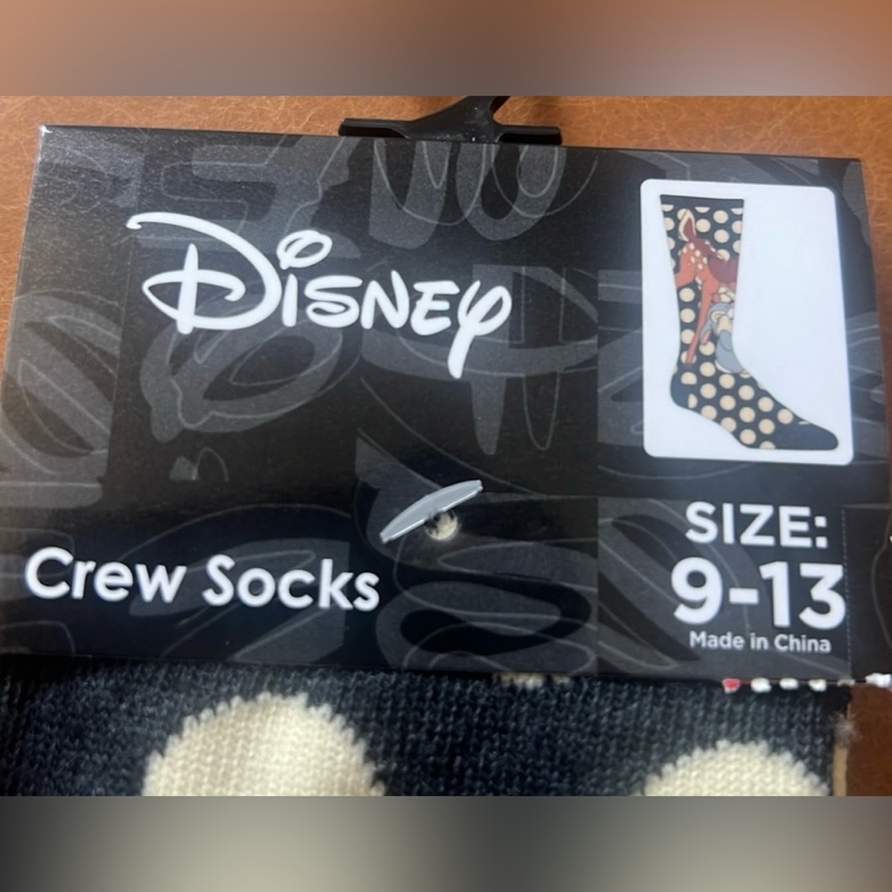 Disney Bambi Polka Dot Character Socks - Black and White - Picture 6 of 7